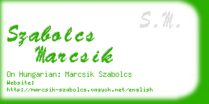 szabolcs marcsik business card